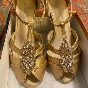 Beautiful bejewelled rose gold heels